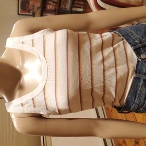 Hippie Rose Rainbow Ribbed Semicrop Tank